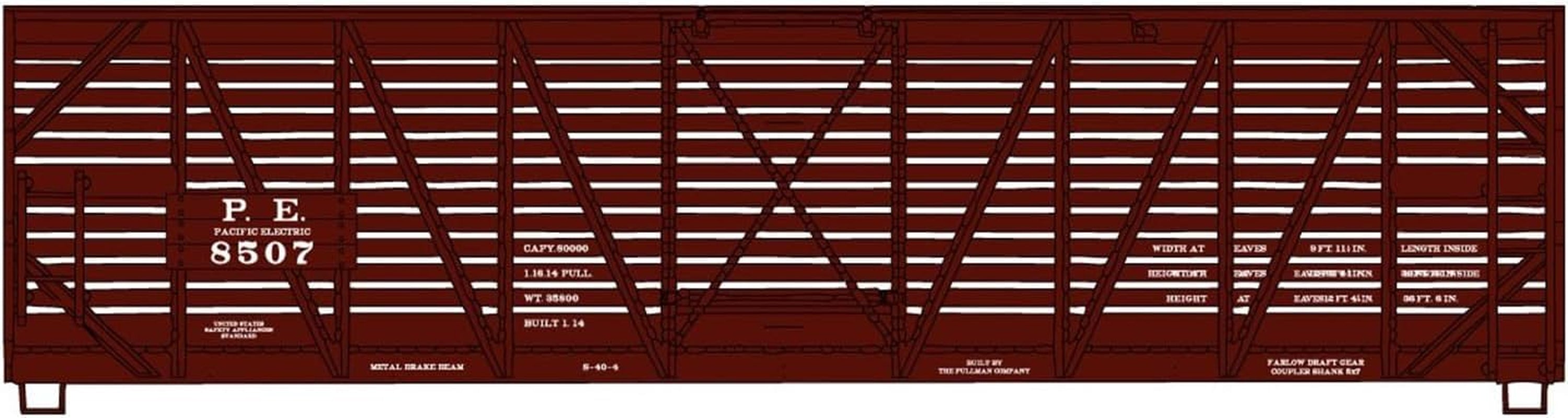 Pacific Electric Series 40' Wooden Stock Cars