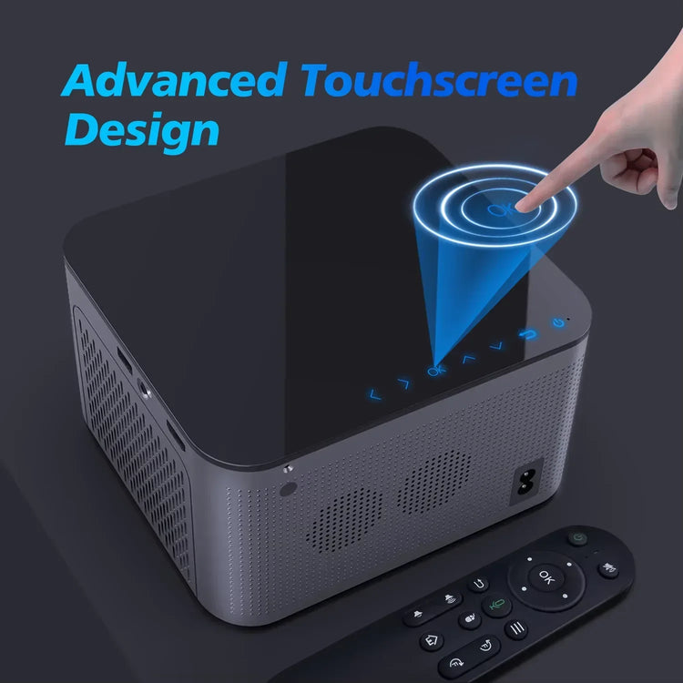 Android 11 4K Smart Projector with 580 ANSI Lumens, 1920x1080P Full HD, Wifi 6, Bluetooth 5.0, Allwinner H713, Voice Control for Home Cinema Theater - BYMRR Train Store