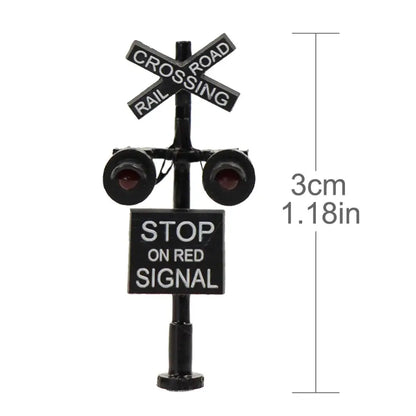 Enhance Your Model Railroad with 2Pcs N Scale LED Crossing Signals - Stop on Red Traffic Block Signal (1:160 Scale)