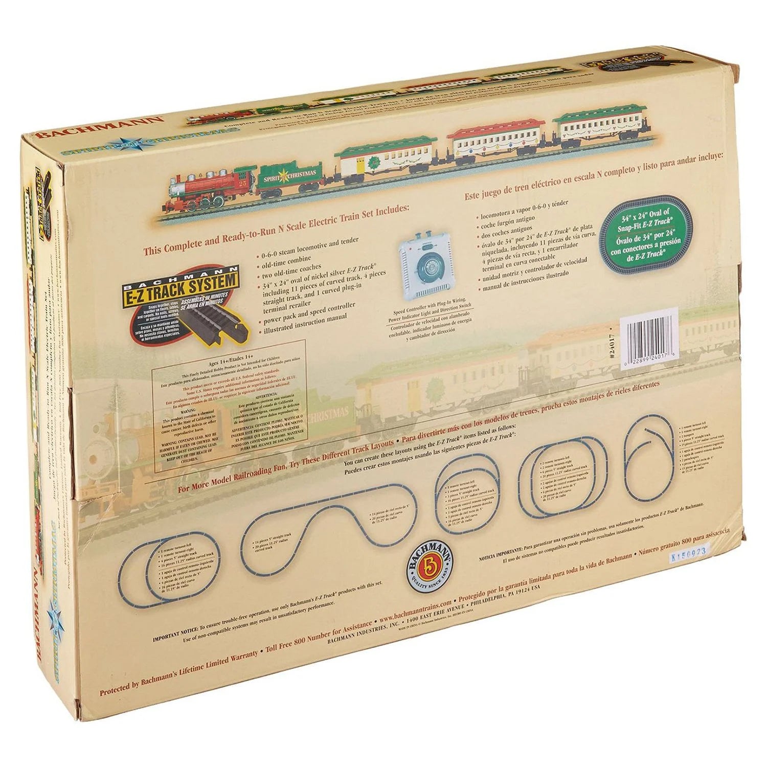 N Scale Spirit of Christmas Ready to Run Electric Locomotive Train Set