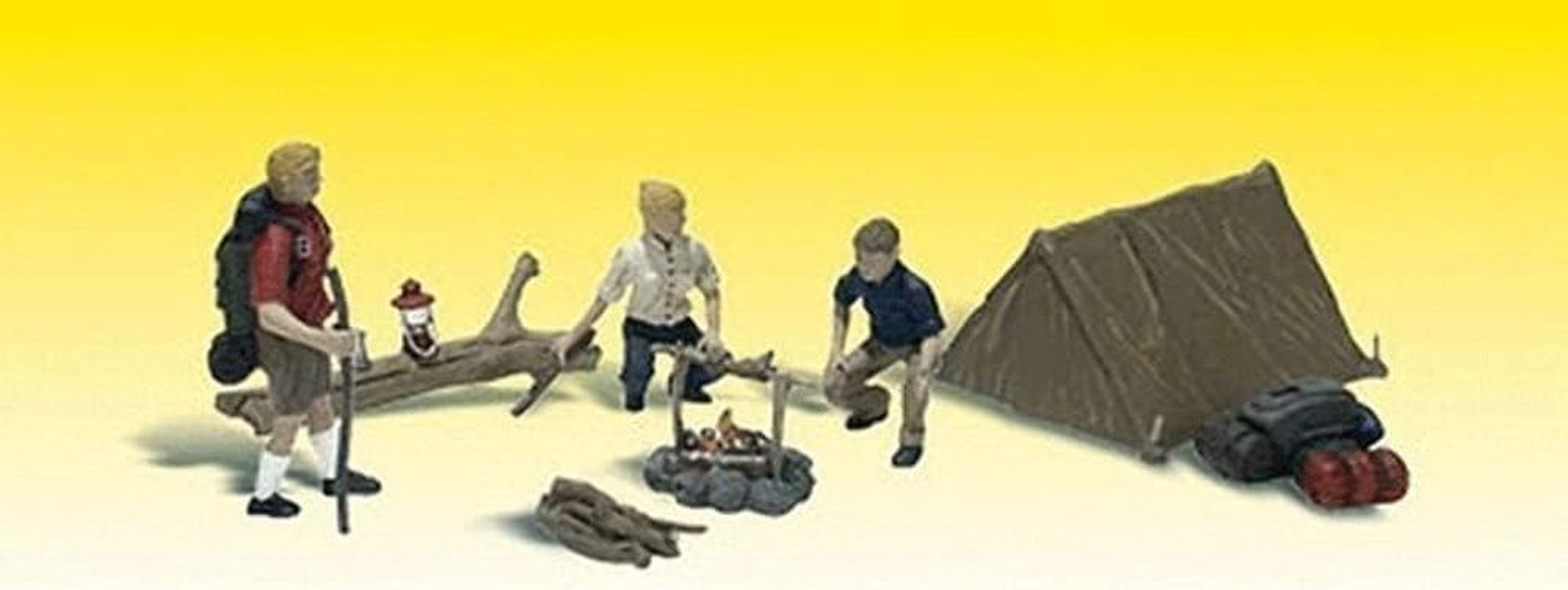 Woodland Scenics O Scale Campers Set with Tent and Accessories (3 Pieces)