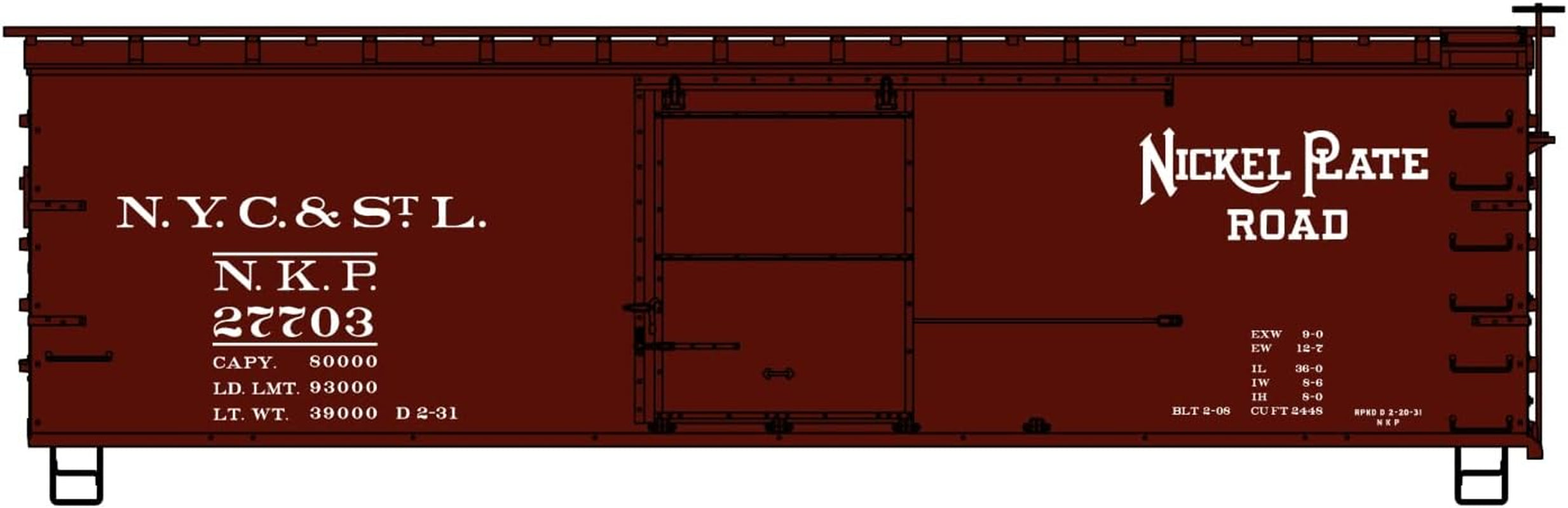 HO Scale Double Sheath Wood Boxcar, Nickel Plate Road #27703, ACU81403