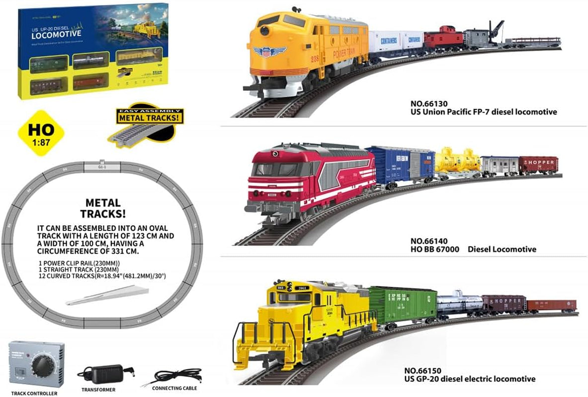HO Scale 1:87 Union Pacific FF-7 Diesel Locomotive Model Train Set with Electric Controller for Hobbyists and Engineers Ages 16+