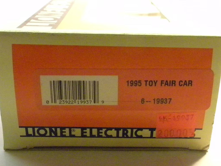 Mint condition 1995 Toy Fair box car by BYMRR Train Store in original packaging, detailed model with colorful design.