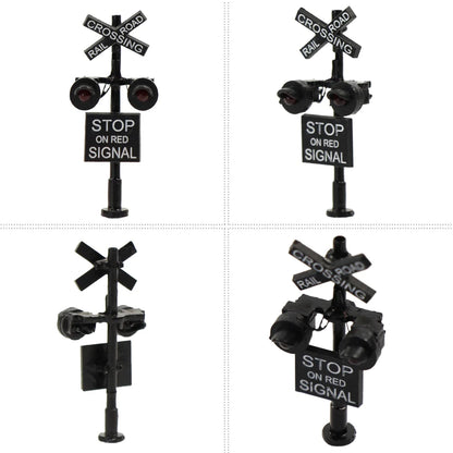 Enhance Your Model Railroad with 2Pcs N Scale LED Crossing Signals - Stop on Red Traffic Block Signal (1:160 Scale)