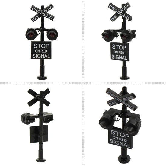 N Scale LED Traffic Block Signals - Set of 2 Stop on Red for Model Railroads (1:160 Scale) - BYMRR Train Store