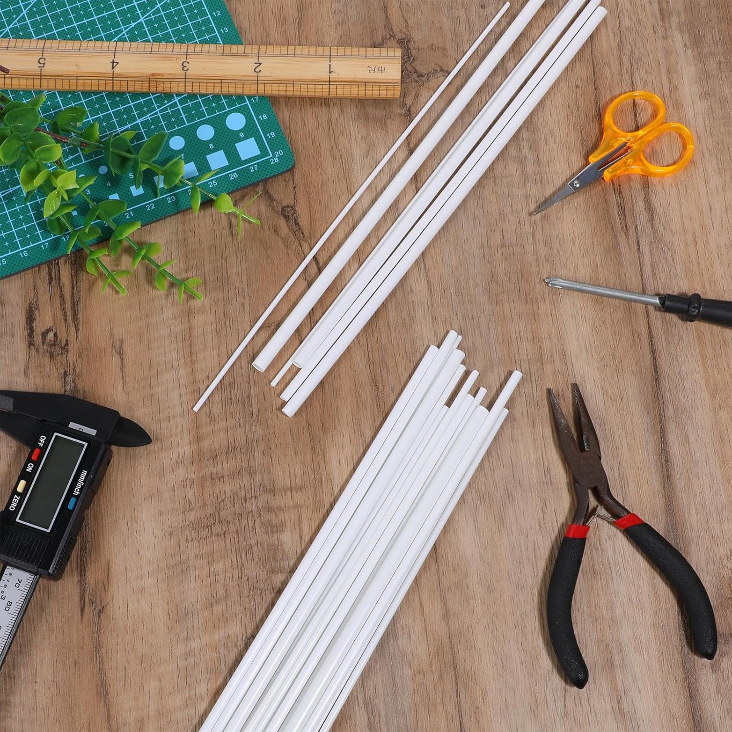 Get Creative with 25 Pcs of ABS Plastic Round Tubes in 5 Sizes for Your DIY and Craft Projects! Perfect for Architectural Models!