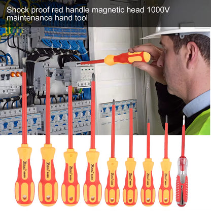 Magnetic Screwdriver Screwdriver Set Insulated Phillips Slotted Bits Electrician for Electrician Hand Tools Multifunctional