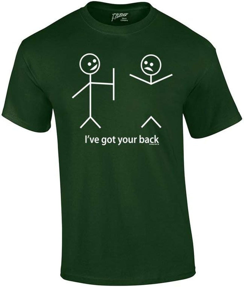 Humorous Short Sleeve T-Shirt Featuring Stick Figures and Witty Phrases