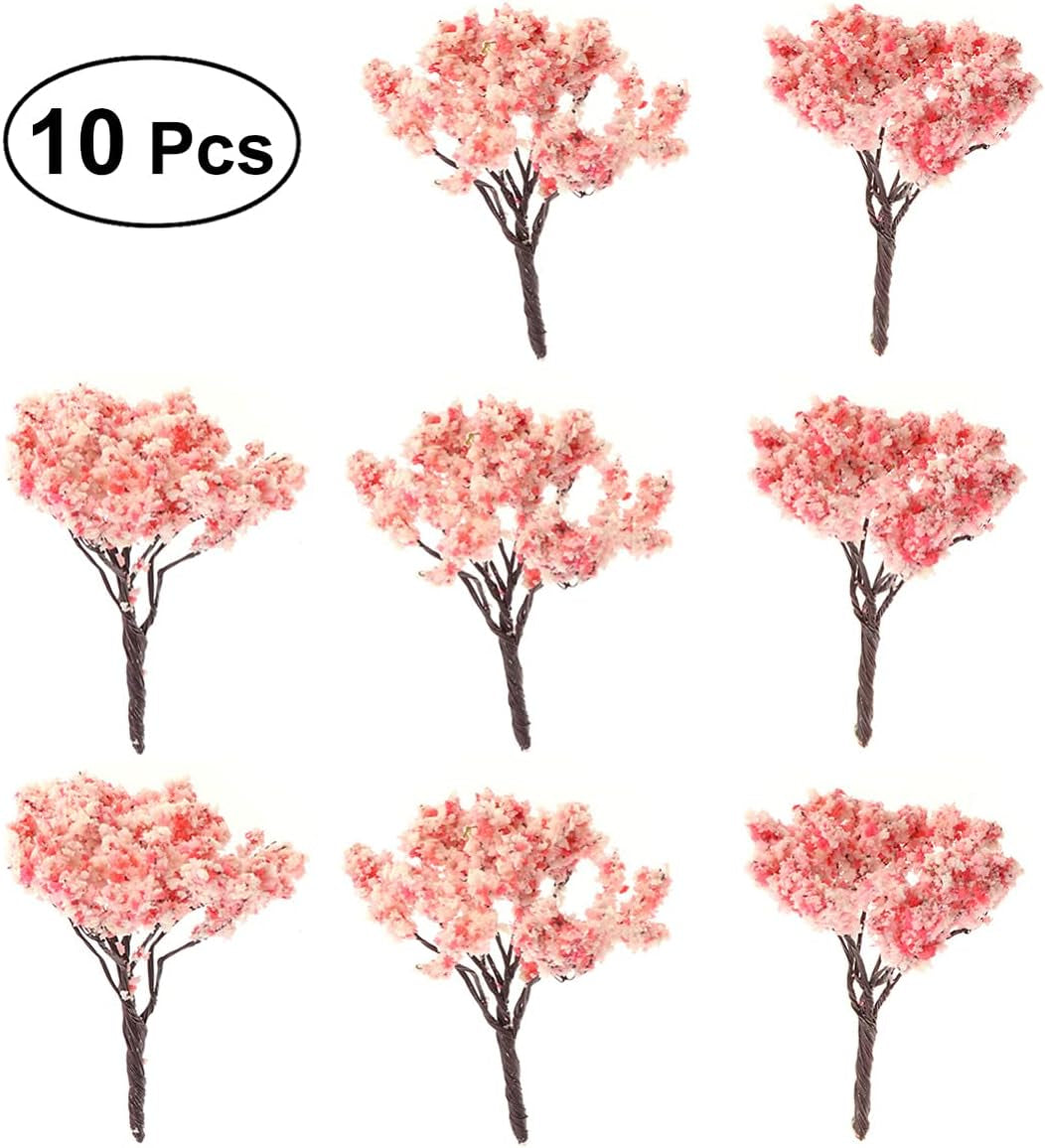 10Pcs Miniature Model for Diorama Scenery Layout Flower Landscape Decor for Train and Park Street Models