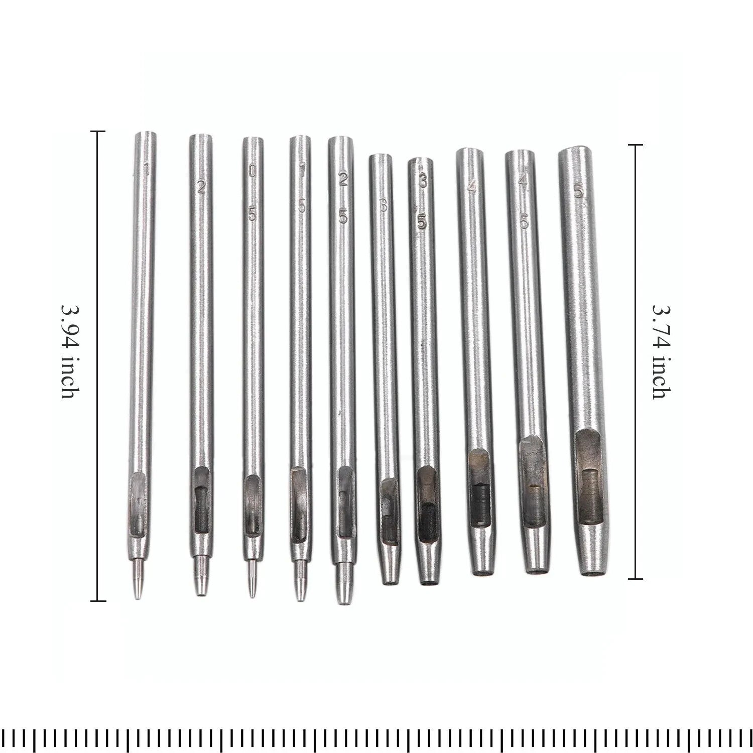 10 PCS Heavy Duty Leather Hollow Hole Punch Set DIY Craft Hand Tools 0.5-5Mm NEW