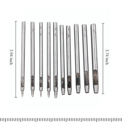 10 PCS Heavy Duty Leather Hollow Hole Punch Set DIY Craft Hand Tools 0.5-5Mm NEW