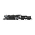 USRA Light Mikado ACL 836 N Scale Locomotive by BLI Paragon4, detailed model with black and silver finish, view of front and side.