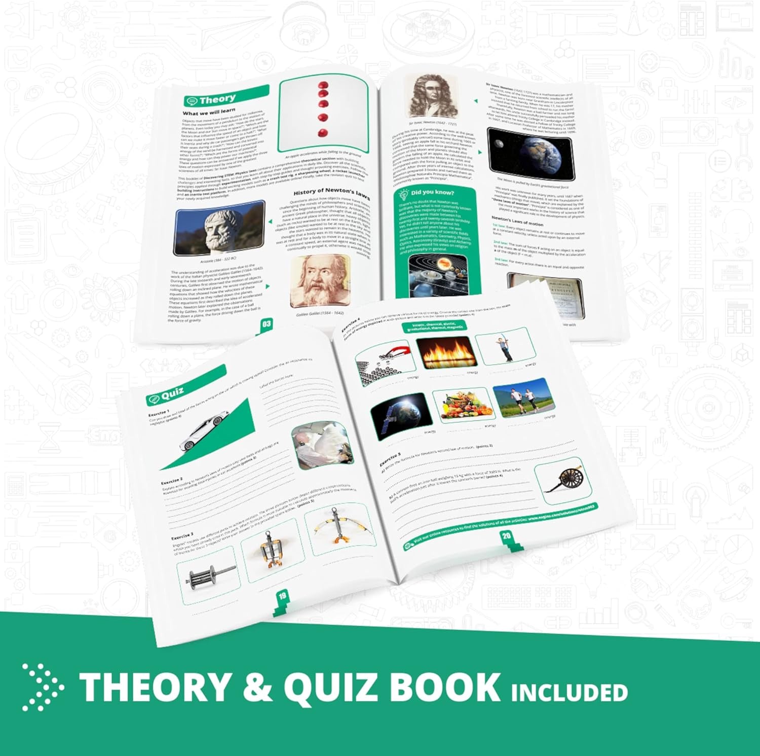 Engino STEM Educational Kit: Exploring Physics Laws of Inertia, Friction, and Circular Motion for Ages 9+, Creative Engineering Projects, Ideal Gift for Boys and Girls (6 Model Options)