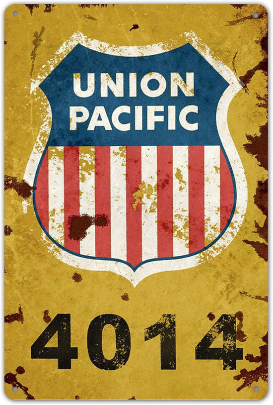Union Pacific Railway Logo Metal Sign - Vintage Rustic Wall Décor (8x12 inches)