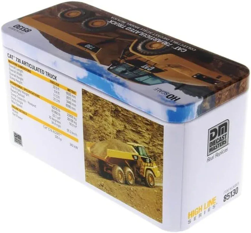 Diecast Masters Caterpillar 730 Articulated Truck HO scale diecast model with detailed features and realistic construction.