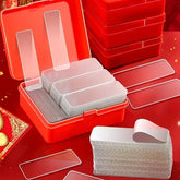 60-piece heavy-duty double-sided adhesive tape set showing strong, clear adhesive strips for mounting and bonding tasks.