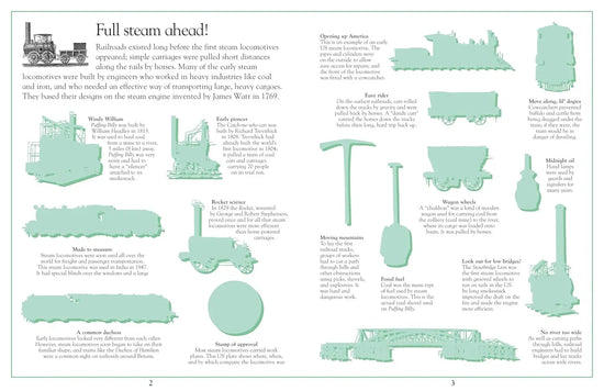 Set of over 60 colorful reusable train stickers, featuring various train designs and vibrant full-color illustrations.