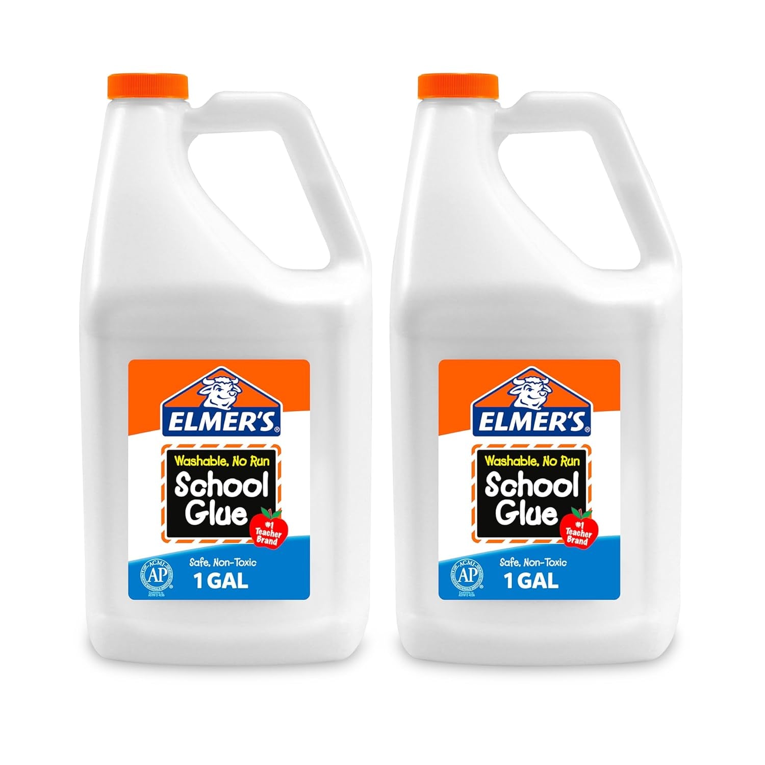 Elmer's Washable Liquid School Glue, 1 Gallon (2 Count) - Ideal for Slime Creation, Preferred Brand by Educators