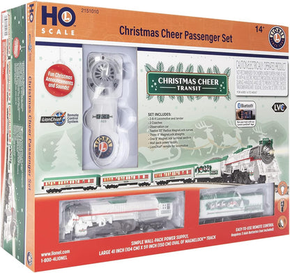 Lionel Bluetooth HO Gauge Christmas Cheer Passenger Model Train Set with Remote Control
