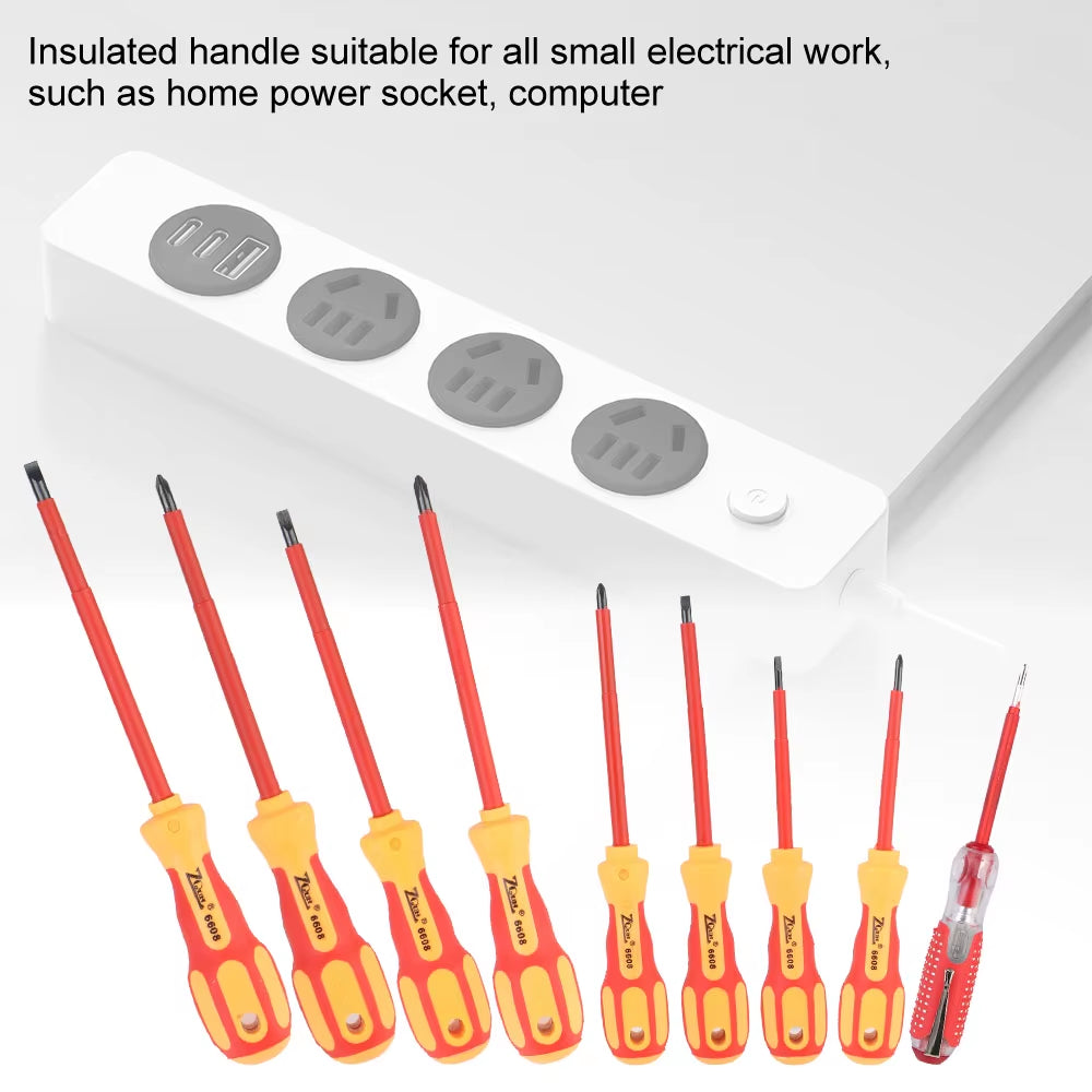 Magnetic Screwdriver Screwdriver Set Insulated Phillips Slotted Bits Electrician for Electrician Hand Tools Multifunctional