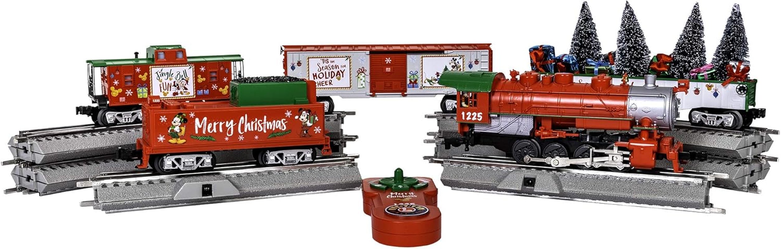 Lionel Disney Christmas Lionchief 0-8-0 Electric O Gauge Model Train Set with Bluetooth and Remote Control