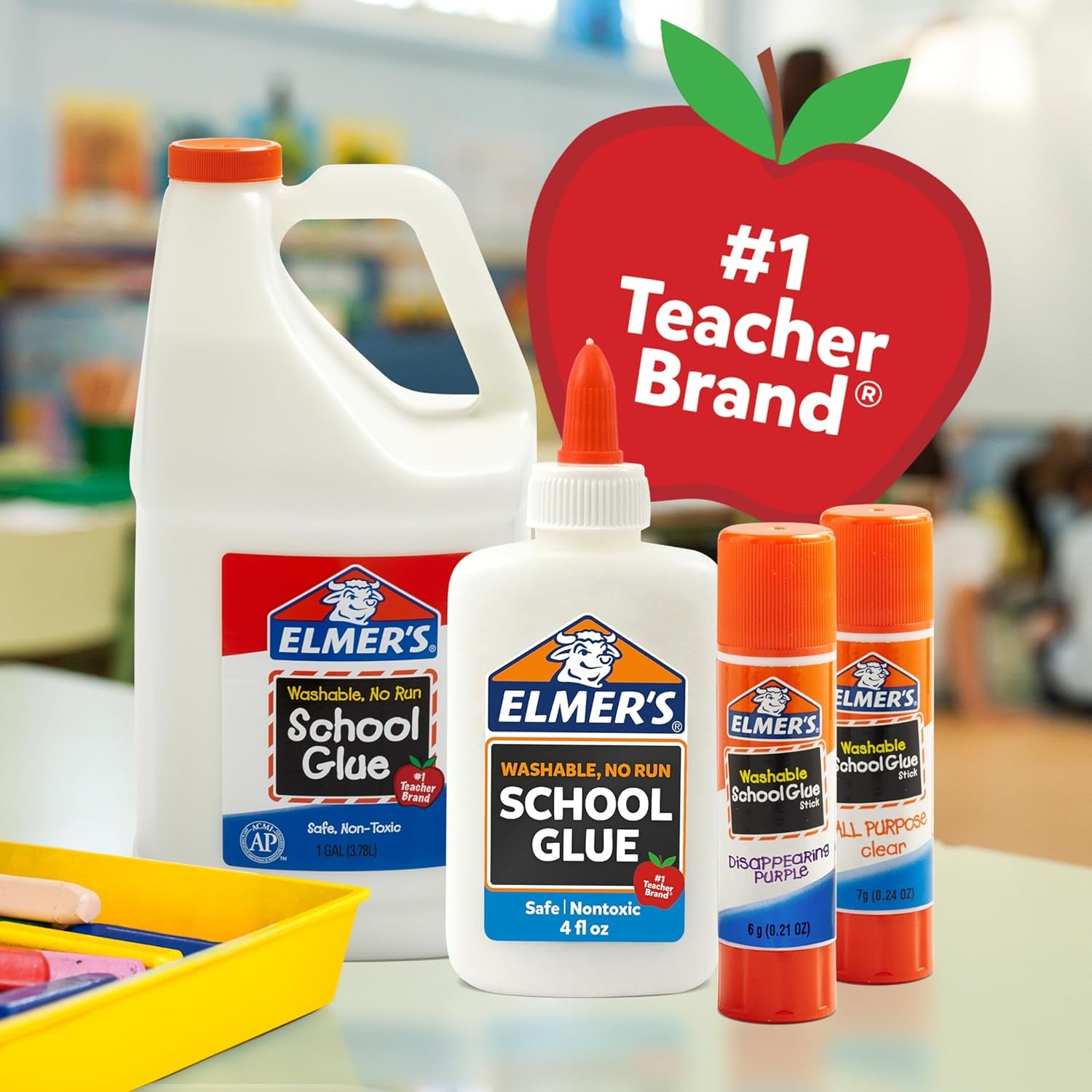 Elmer's Liquid School Glue - Non-Toxic, Washable White Glue for Slime and Crafting, 4 Ounces Each, 12 Count - Perfect for Classroom, Home, and Office Use