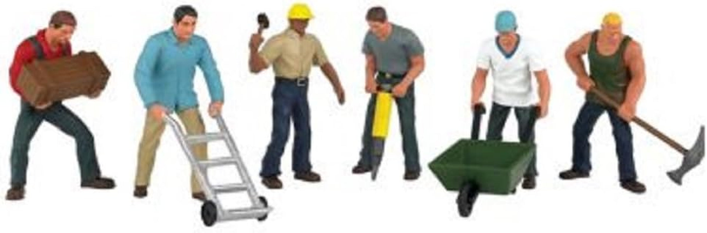 Bachmann Trains O Scale Construction Worker Figures (Set of 6)
