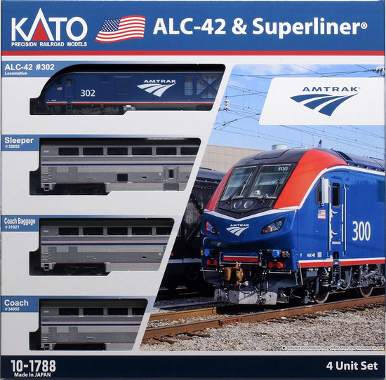 Embark on Epic Journeys with the KATO 10-1788 N Gauge Amtrak ALC-42 and Superliner 4-Car Model Train Set