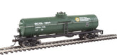 HO scale British Columbia Railway ready-to-run tank car in green, yellow, and white with Dogwood logo, model number 931-1441.