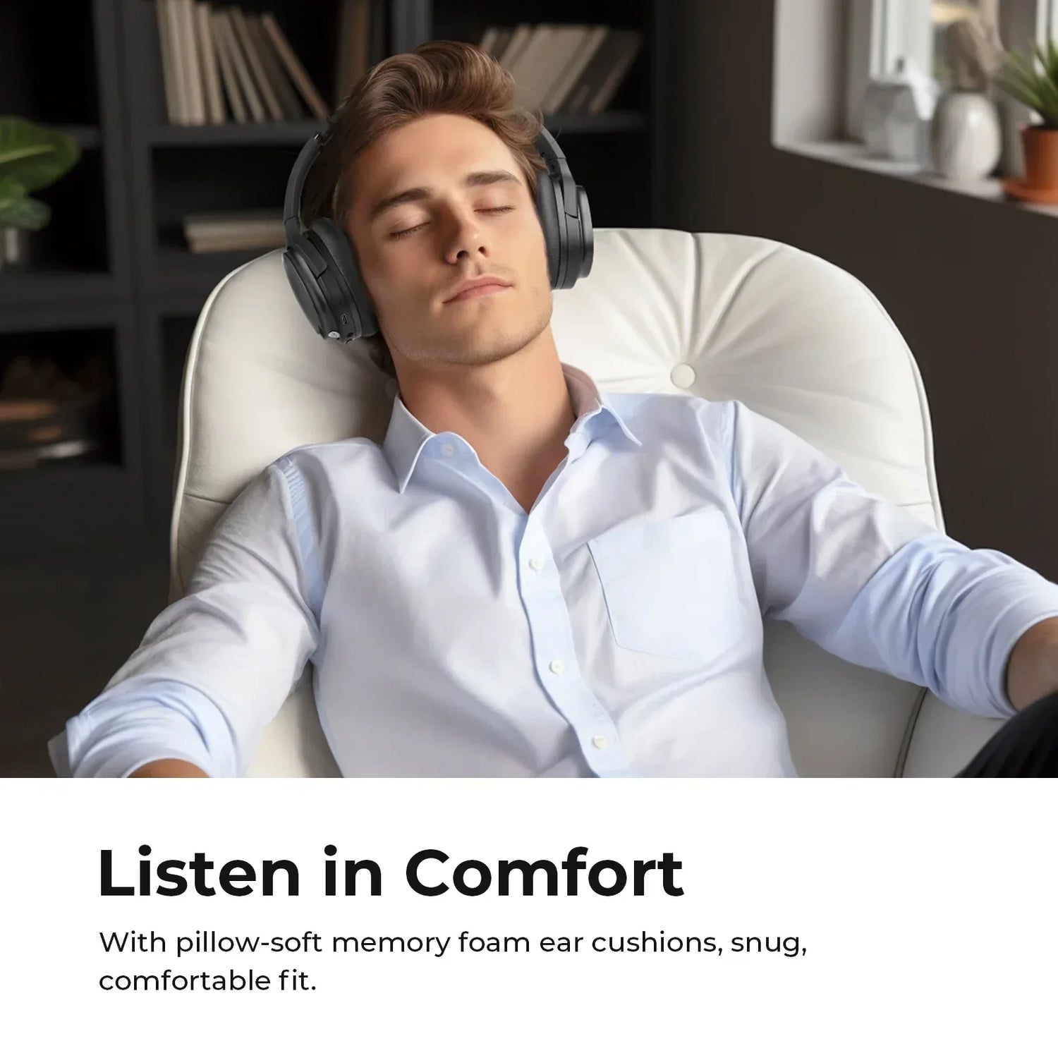 Active Noise Cancelling Bluetooth Over-Ear Headphones with Microphone - BYMRR Train Store