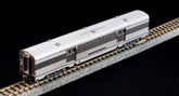 N scale diesel passenger train set featuring CB&Q and Silver Streak Zephyr locomotives and cars, modeled in detailed replica style.