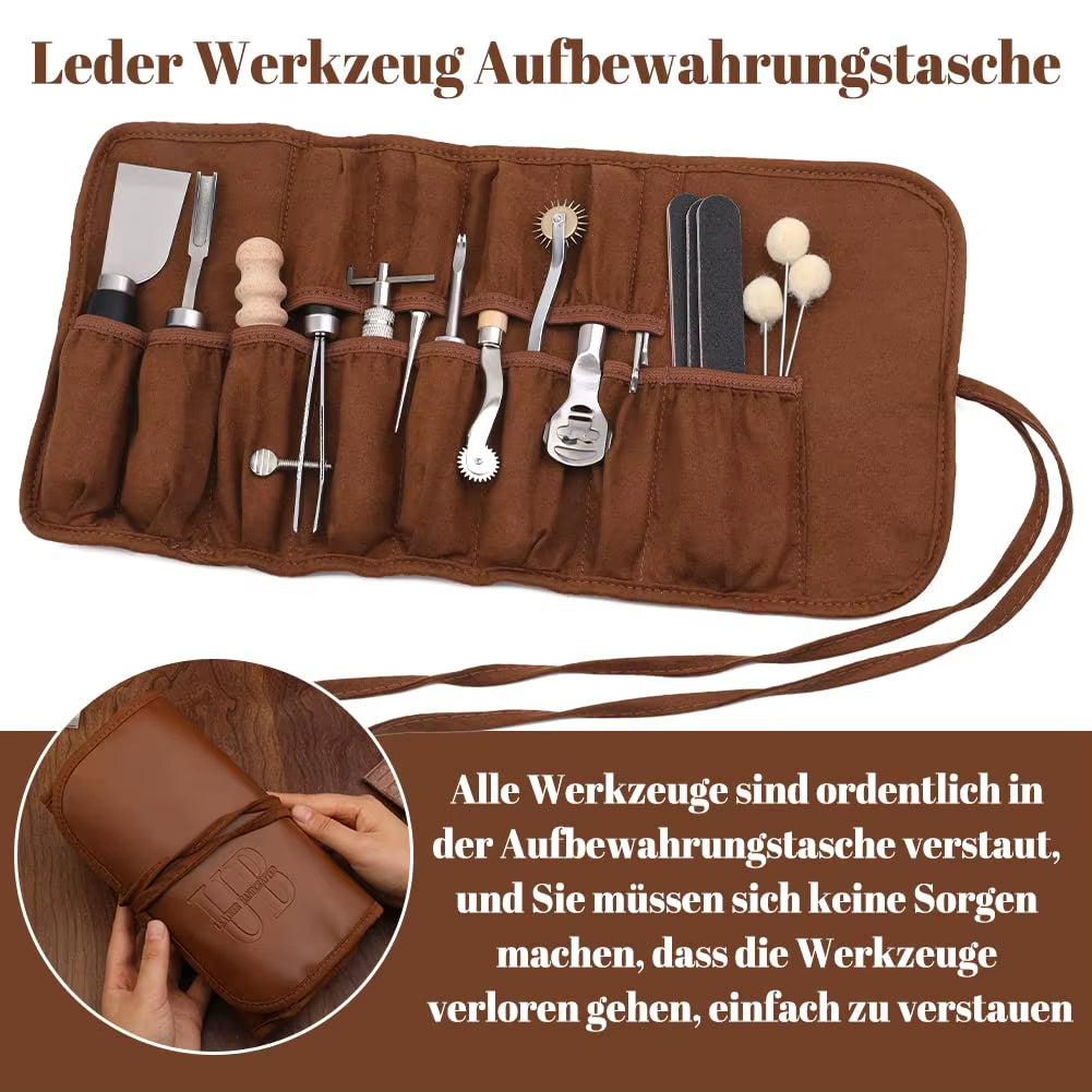 Fenrry 37Pcs Leather Work Tools Leather Hand Tools with Edge Skiver Sewing Tools Leather Craft Tools for Beginners