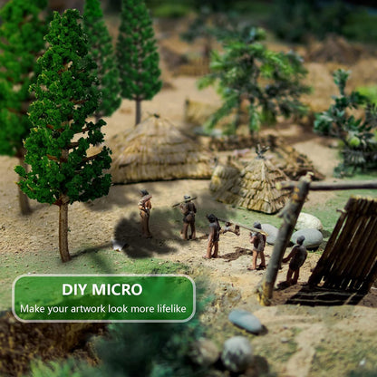 16-Piece N Scale Model Pine Tree Set for Scenic Landscapes, Mixed Sizes (1.4''-6.3''), Ideal for Crafts, Dioramas, and Cake Toppers