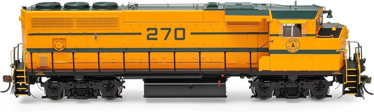 HO scale Athearn Maine Central GP40-2L locomotive with DCC and sound, model ATHG64946, detailed model train in blue and gray.