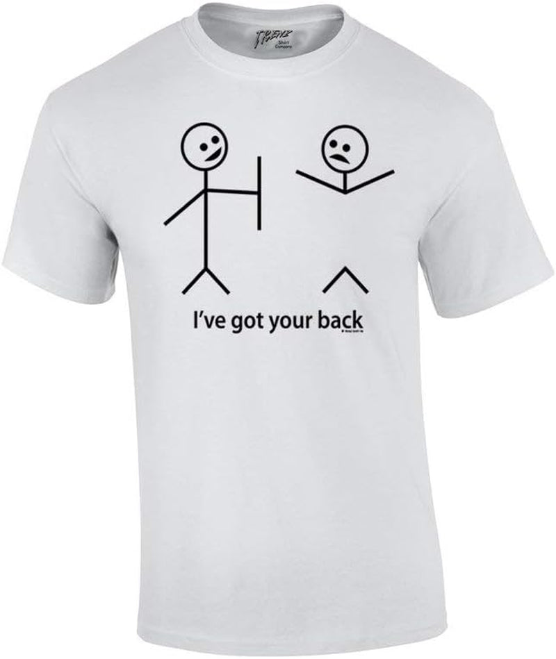 Humorous Short Sleeve T-Shirt Featuring Stick Figures and Witty Phrases