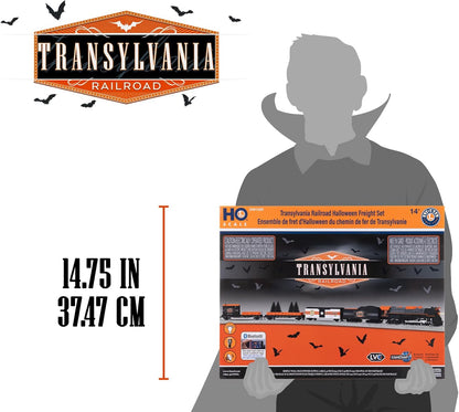 Lionel Transylvania Railroad Halloween Freight Bluetooth Electric HO Scale Model Train Set with Remote Control