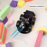 ELEGOO UNO R3 Smart Robot Car Kit V4 for Arduino, STEM robotics kit with components for young makers and engineers.