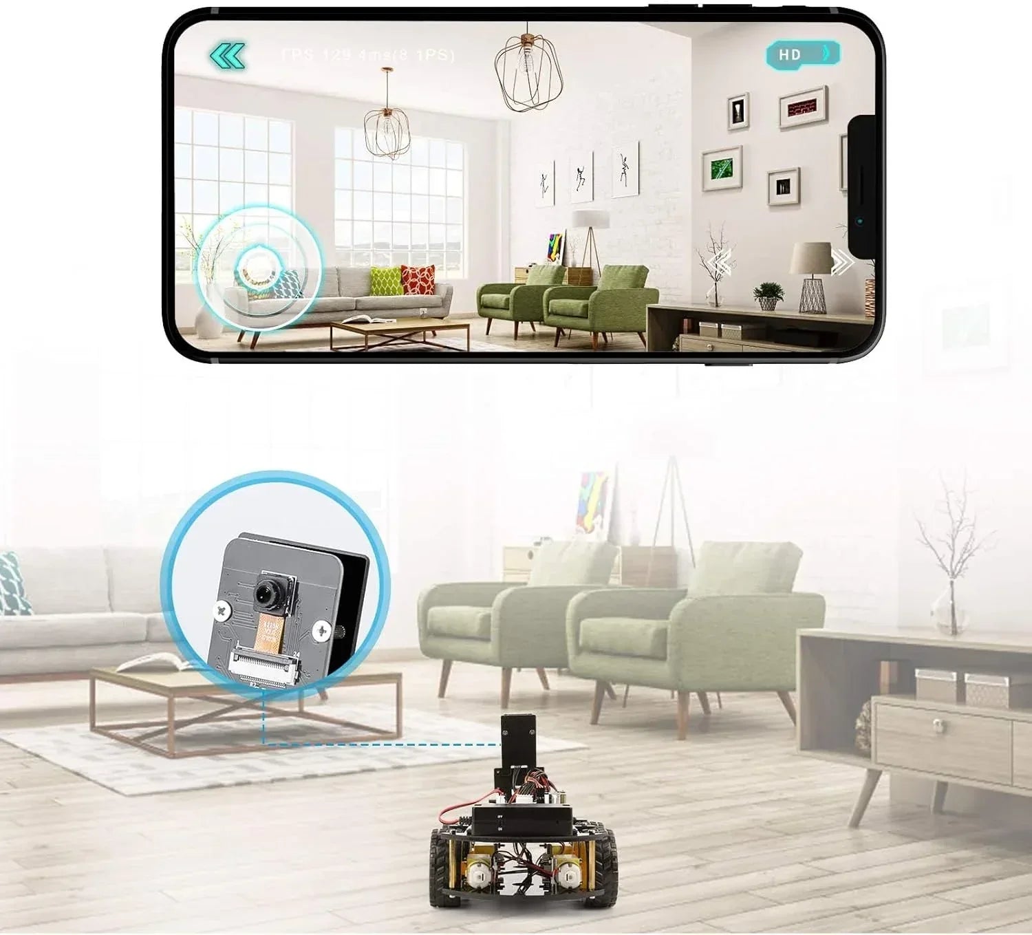 ELEGOO UNO R3 Smart Robot Car Kit V4 for Arduino, advanced STEM robotics kit with components for coding and engineering projects.