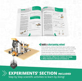 Engino STEM educational kit with building components for exploring physics principles and engineering concepts.