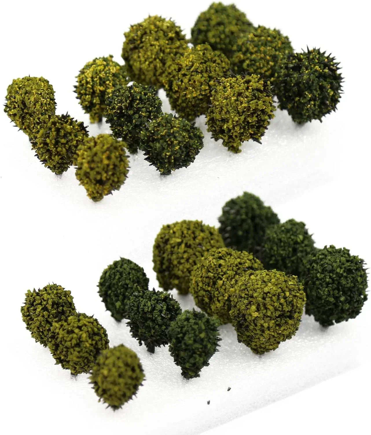 Miniature Vegetation Bush Trees with Model Bases for Terrain in War Gaming and DIY Railway Scenery (Set of 24) - BYMRR Train Store