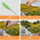 Miniature Vegetation Bush Trees with Model Bases for Terrain in War Gaming and DIY Railway Scenery (Set of 24) - BYMRR Train Store