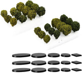 Miniature Vegetation Bush Trees with Model Bases for Terrain in War Gaming and DIY Railway Scenery (Set of 24) - BYMRR Train Store