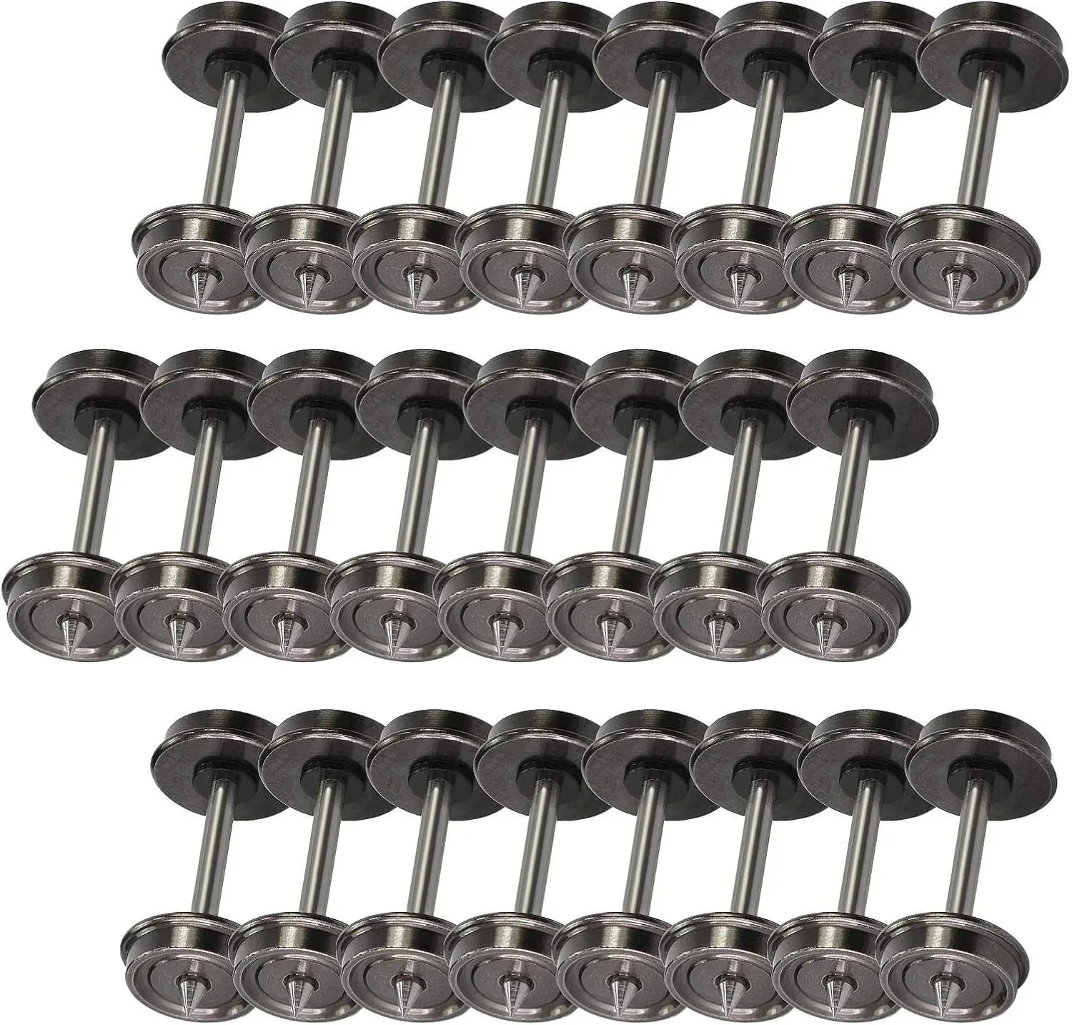 Set of 24 metal HO scale 1:87 model train wheels, 33-inch diameter, DC compatible for model C8725 by EVEMODEL.