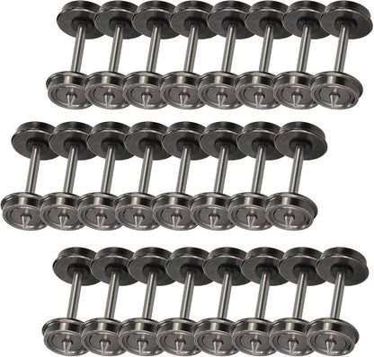 Set of 24 metal HO scale 1:87 model train wheels, 33-inch diameter, DC compatible for model C8725 by EVEMODEL.