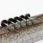 EVEMODEL 24-piece HO scale 1:87 metal wheel set for model trains, 33-inch size, DC compatible, detailed train wheel images