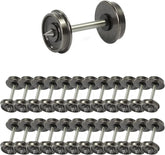 HO scale model train 36-inch metal wheelsets with DC wheels and axles by EVEMODEL, showing detailed metal train wheel components.