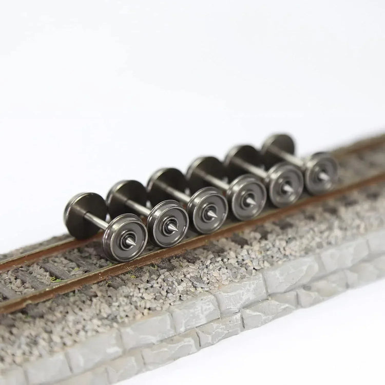 24-piece HO scale model train wheelsets with metal DC wheels and axles, suitable for model C8721 by EVEMODEL