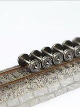 24-piece HO scale model train metal wheelsets with axles, compatible with DC locomotives, by EVEMODEL.
