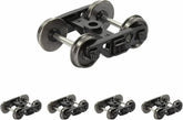 HO scale 1:87 Evemodel roller bearing truck set with 36" metal DC wheels and triple-spring bogies for model trains.